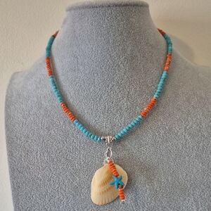 Shell, Turquoise,Coral 3 Piece Jewelry Set.NATURAL